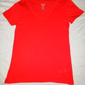 Favorite Favori-red cotton short sleeve top